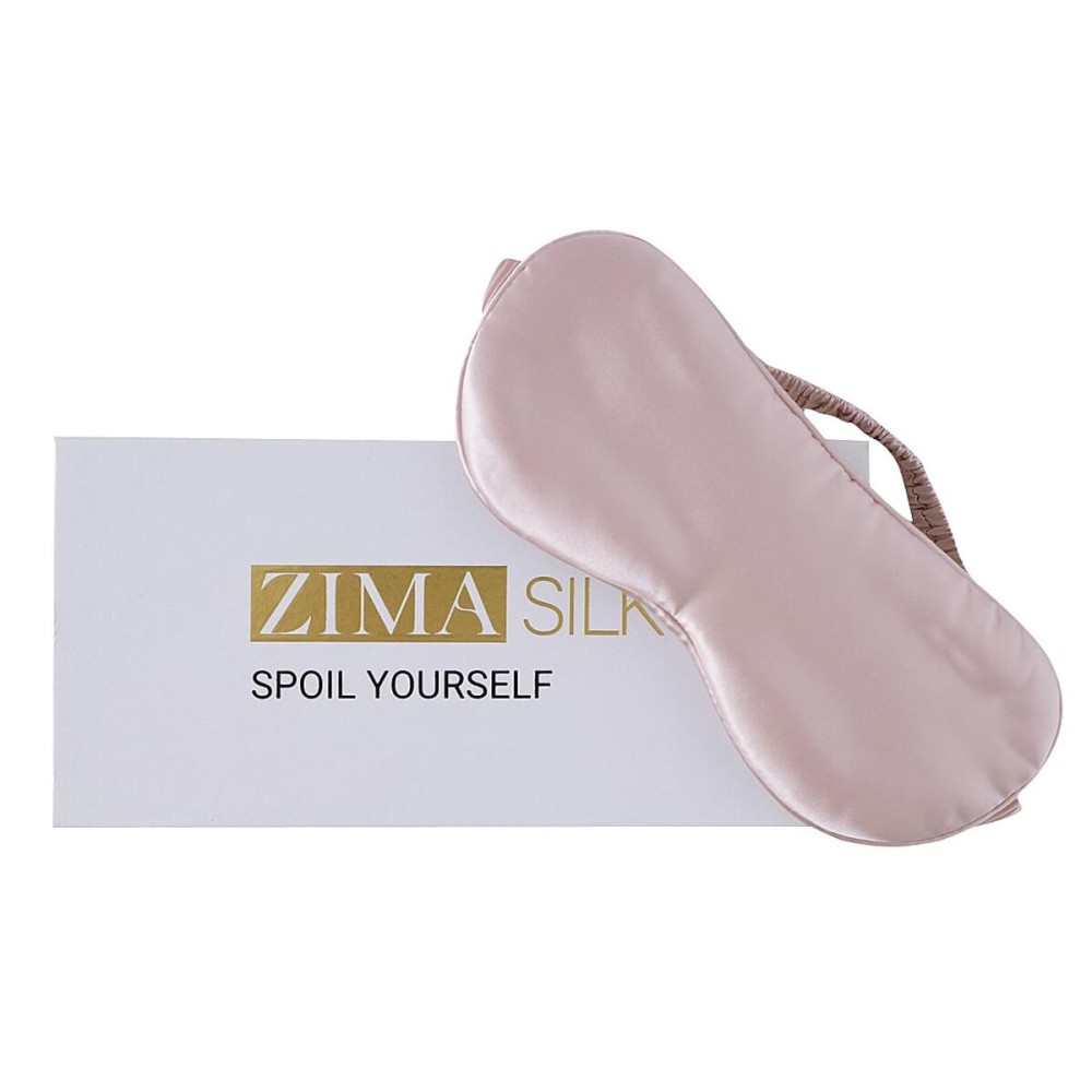 ZIMASILK 100% 22 Momme Pure Mulberry Silk Sleep Mask,Filled with 100% Mulberry Silk,Silk Wrapping Strap- Super Soft & Comfortable Sleep Eye Mask for Sleeping (Light Plum)