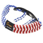 SUNYA Archery Bow Wrist Sling, 550 Paracord Strap Comfortable on Hand.100% Full Grain Leather Yoke, Multiple Camo Colors.Fit Compound Bow Stabilizer & Recurve. (US Flag)