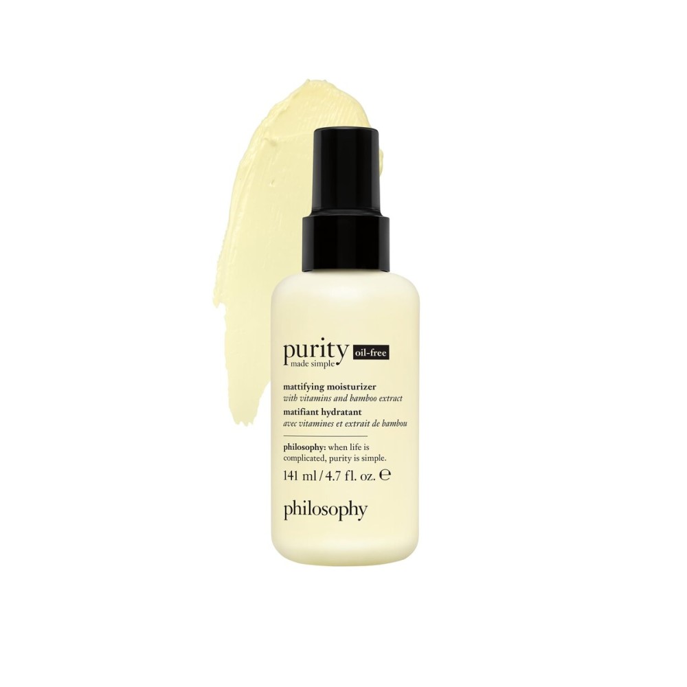 philosophy purity made simple oil-free mattifying moisturizer - with bamboo extract, green tea & vitamins C & E - nourishing formula delivers 24-hour hydration - 4.7 fl oz