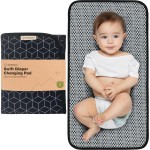 KeaBabies Portable Diaper Changing Pad, Easy Wipe Clean - Foldable Waterproof Baby Changing Mat for Diaper Bag, Compact, Lightweight, 25x13 Newborn, Infant, Baby Changer Travel Essential (Black Geo)