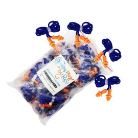 50 Pair Silicone Corded Ear Plugs Reusable - Gun Range Hearing Protection for Shooters Hunters Lawn Mower Sleeping Construction Worker Safety Sports - Bulk Shooting Ear Protection for Men Women Adult