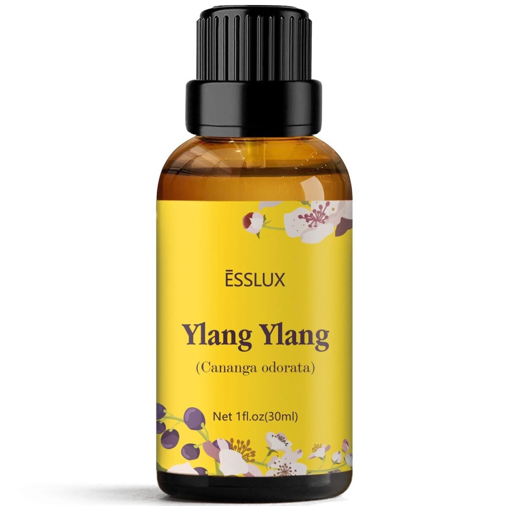 Ylang Ylang Essential Oil, ESSLUX Premium Grade Essential Oils, Perfect for Diffuser, Massage, Soap Candle Making, Home Fragrance, 30 ml
