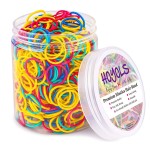 HOYOLS 1/2 Inch Small Rubber Bands for Hair Ties Assorted Rainbow Elastics Mini Reusable Rubberband for Braiding Colorful for Baby Girl Infants Toddler Supplies 1000pcs (S) Latex-Free