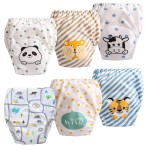 6 Pack Potty Training Pants for Boys Girls, Learning Designs Training Underwear Pants(3-4T)