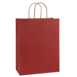 BagDream Gift Bags 10x5x13 Inches 50Pcs Red Stripes Large Kraft Paper Bags with Handles Bulk for Shopping, Merchandise, Retail, Party Favor, Christmas, Recycled Paper Sacks