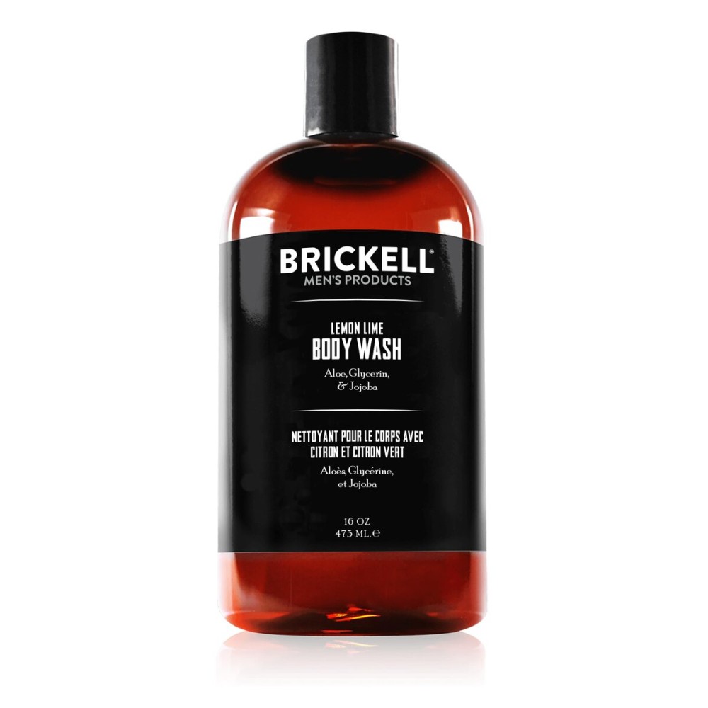 Brickell Men\'s Invigorating Body Wash for Men, Natural and Organic Deep Cleaning Shower Gel with Aloe, Glycerin, and Jojoba Oil, Sulfate Free (Lemon Lime, 16 Ounce)