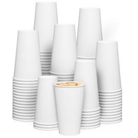 GUSTO [16 oz. - 200 count] Disposable White Paper Cups, Hot Coffee Cups - Eco-Friendly Hot Cups
