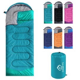 oaskys Camping Sleeping Bag - 3 Season Warm & Cool Weather - Summer Spring Fall Lightweight Waterproof for Adults Kids - Camping Gear Equipment, Traveling, and Outdoors