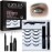 Luxillia Magnetic Eyelashes Kit - 8 Piece (Clear & Black) Magnetic Eyelash & Eyeliner Set with Applicator - Natural Look Easy Apply Reusable Fake Extension Lashes, No Glue Magnticas Naturales