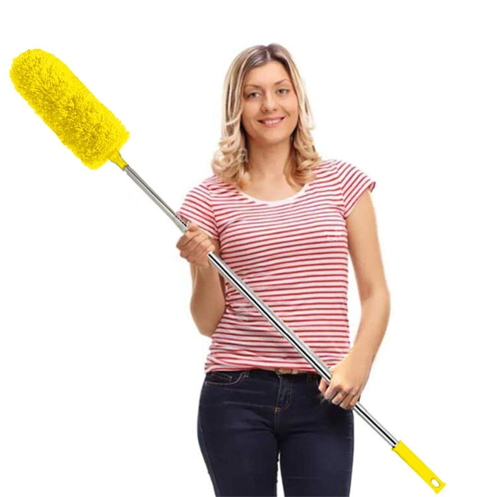 DELUX Microfiber Feather Duster Extendable Cobweb Duster with 100 inches Extra Long Pole, Bendable Head & Scratch-Resistant Hat for Cleaning Ceiling Fan, High Ceiling, Blinds, Furniture & Cars