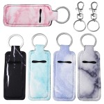 Pengxiaomei 5 Pcs Chapsticks Holder Keychain Stocking Stuffers for Teen Girls Women Lip Balm Holder Chapsticks Keychain Holder for Lipstick