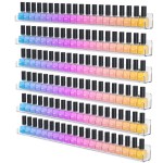 NIUBEE 24 Inches Nail Polish Rack Wall Mounted Shelf with Removable Anti-Slip End Inserts, Clear Acrylic Nail Polish Organizer Display 150 Bottles