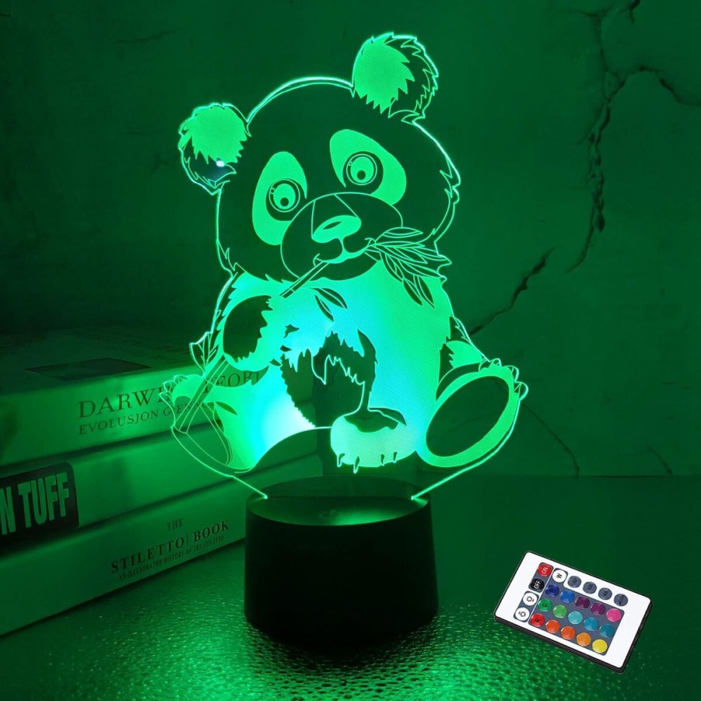 FULLOSUN Panda Gifts,3D lamp Kids Night Light with Remote Control 16 Colors + Dim Function+Color Changing, Decor for Xmas Birthday Gifts Kids