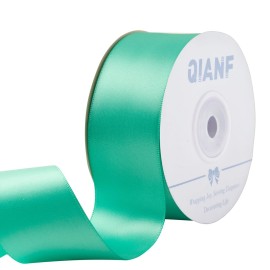 QIANF 1 1/2 Inch Double Face Satin Ribbon Teal Blue Ribbon for Gift Wrapping Hair Bows Making Chair Sash Valentine\'s Day Wedding Birthday Party Invitation Decorations Floral Craft Sewing, 25 Yards