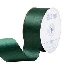 QIANF 1 1/2 Inch Double Face Satin Ribbon Hunter Green Ribbon for Gift Wrapping Hair Bows Making Chair Sash Valentine\'s Day Wedding Birthday Party Invitation Decor Flower Bouquet Christmas, 25 Yards