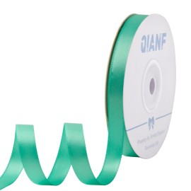 QIANF 3/8 Inch Double Face Satin Ribbon Teal Blue Ribbon for Gift Wrapping Hair Bows Making Chair Sash Valentine\'s Day Wedding Birthday Party Invitation Decorations Floral Craft Sewing, 25 Yards
