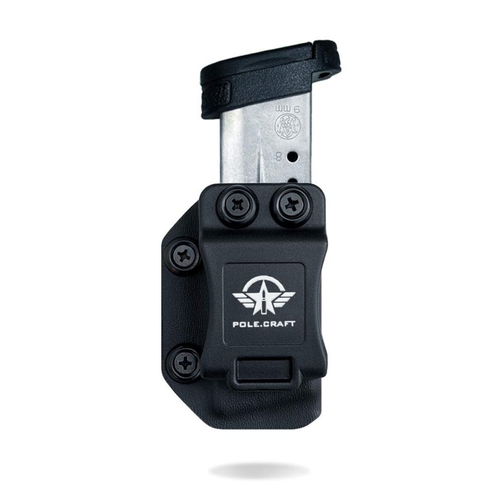 POLE.CRAFT S&W M&P Shield 9mm/.40 Single Stack Magazine Holster IWB/OWB Kydex - 9mm/.40 Mag Carrier - Custom fit: M&P Shield 9mm/.40 Single Stack Magazines Case Pouch - Universal - Right/Left Hand