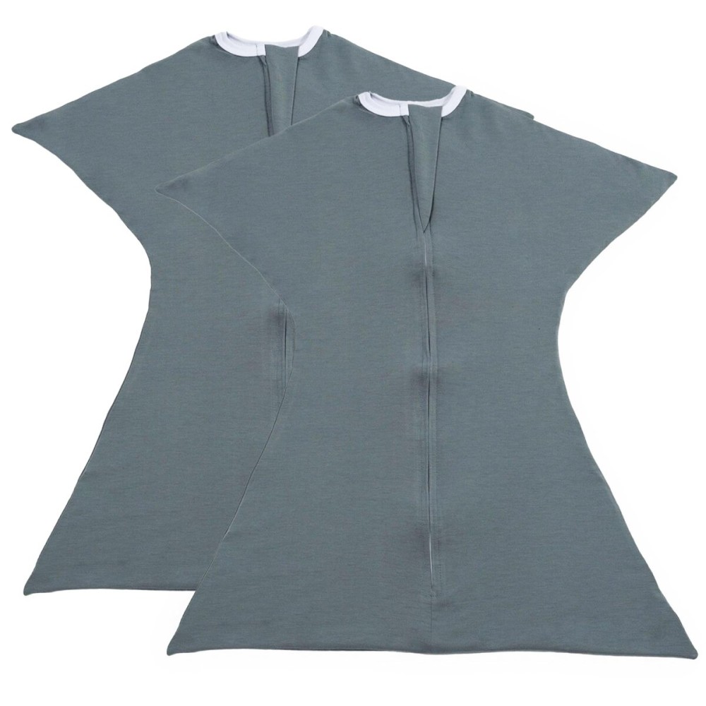 SleepingBaby Zipadee-Zip Transition Swaddle - Cozy Baby Swaddle Blanket with Zipper Convenience - Roomy Wearable Blanket for Easy Diaper Changes - Classic Grey, Large (12-24 Month) - 2 Pack