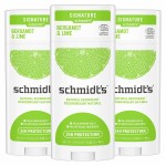 Schmidt\'s Aluminum Free Natural Deodorant for Women and Men, Bergamot + Lime with 24 Hour Odor Protection, Certified Cruelty Free, Vegan Deodorant,3.25 Ounce (Pack of 3)