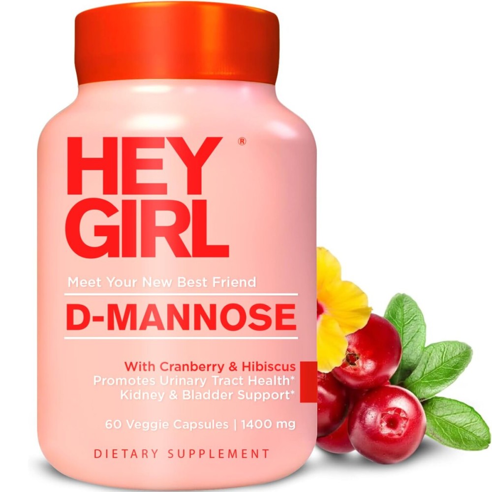 D Mannose Capsules - Fast-Acting UTI Supplement - Cleanse & Flush Impurities - with Natural D-Mannose Powder, Cranberry, Hibiscus & Dandelion - Alternative to Cranberry for Women, 60 Capsules
