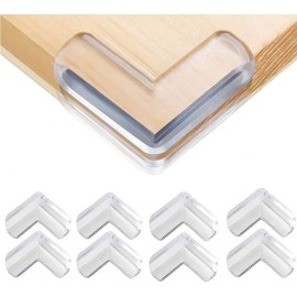 Safety Corner Protectors Guards, 8 pcs Baby Proofing Safety Corner Clear Furniture Table Corner Protection, Kids Soft Table Corner Protectors for Child for Furniture Against Sharp Corners