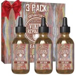 Viking Revolution Bay Rum Beard Oil for Men - Natural Argan and Jojoba Oil Blend for Softening, Strengthening, and Moisturizing Beards (3 Pack)