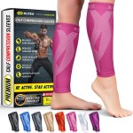 BLITZU Calf Compression Sleeve for Women and Men, Shin Splint Sleeves for Varicose Veins, Nursing, Pregnancy, Running, Footless Compression Socks Support for Calf Muscle Pain Relief Pink XXL