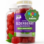 Cure24 Sambucus Elderberry Gummies + Vitamin C + Zinc for Kids & Adults, X3 Immune Support, Natural Flavors + Ingredients, Vegan, Non-GMO, Made in USA (60)