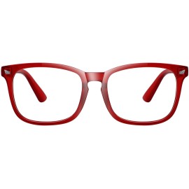 MEETSUN Blue Light Blocking Glasses Women Men, Anti Eye Strain Headache (Sleep Better),Computer Glasses UV400 Lens (Red)