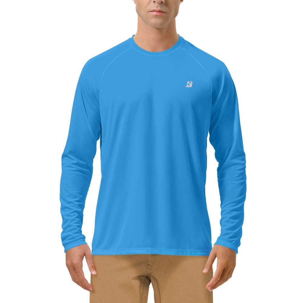 Roadbox Mens UPF 50+ UV Sun Protection Shirts Outdoor Long Sleeve SPF Diving Rash Guard for Fishing Hiking Swimming