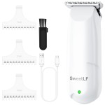 SweetLF Hair Clippers, Silent Cordless Hair Trimmer, Mini Hair Cutting Kit with 3 Guide Combs, USB Rechargeable, Portable, White