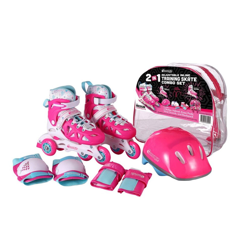 Chicago Skates Inline Training Skate Combo Set - Pink/Purple, Girls - Medium Sizes 1-4