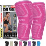 Knee Brace for Meniscus Tear 2 Pack, Knee Compression Sleeve for Men and Women, Knee Support for Arthritis, Swelling, Inflammation, ACL, Pain Relief, Running, Workout, Sports and Recovery Pink S