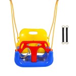 RedSwing 3-in-1 Baby Swing Seat, Toddler Swing, Anti-Flip Snug & Secure Detachable Infants to Teens Kids Swings Seat for Outside Playground, Blue Red