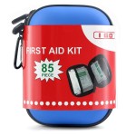 I GO 85 Pieces Hard Shell Mini Compact First Aid Kit, Small Personal Emergency Survival Kit for Travel Hiking Camping Backpacking Hunting Marine Car, Blue