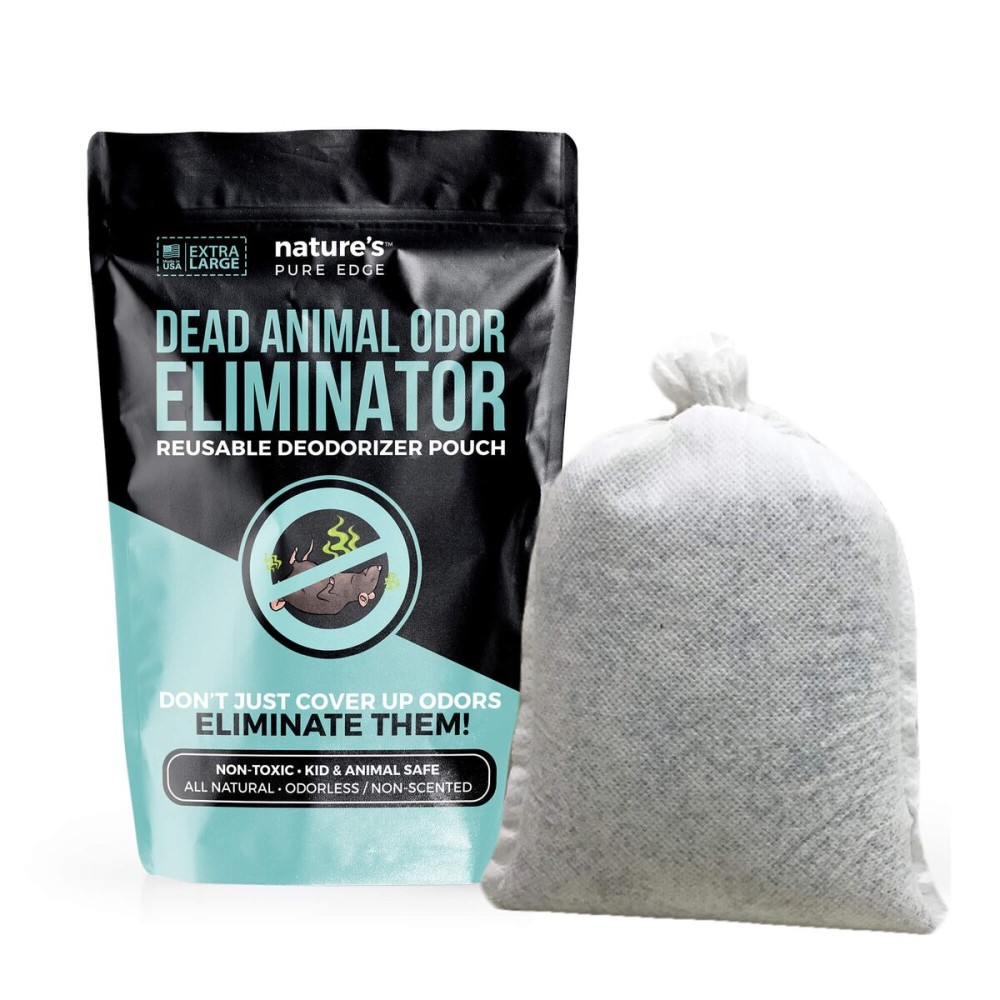 Dead Animal Smell Eliminator Pouch - Fragrance-Free Pouch for After Cleanup-Attics, Walls, Crawlspaces. Works after Source is Gone. Pet & Kid Safe, Extra Large, Covers Up to 375 Sq Ft.
