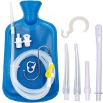 Smokitcen Enema Kit - 2L Enema Bag- 5.0ft. Long Silicone Hose - 5 Multi-Size Reusable Tips - Controlled Water Flow - for Colon Detox Cleanse Enemas