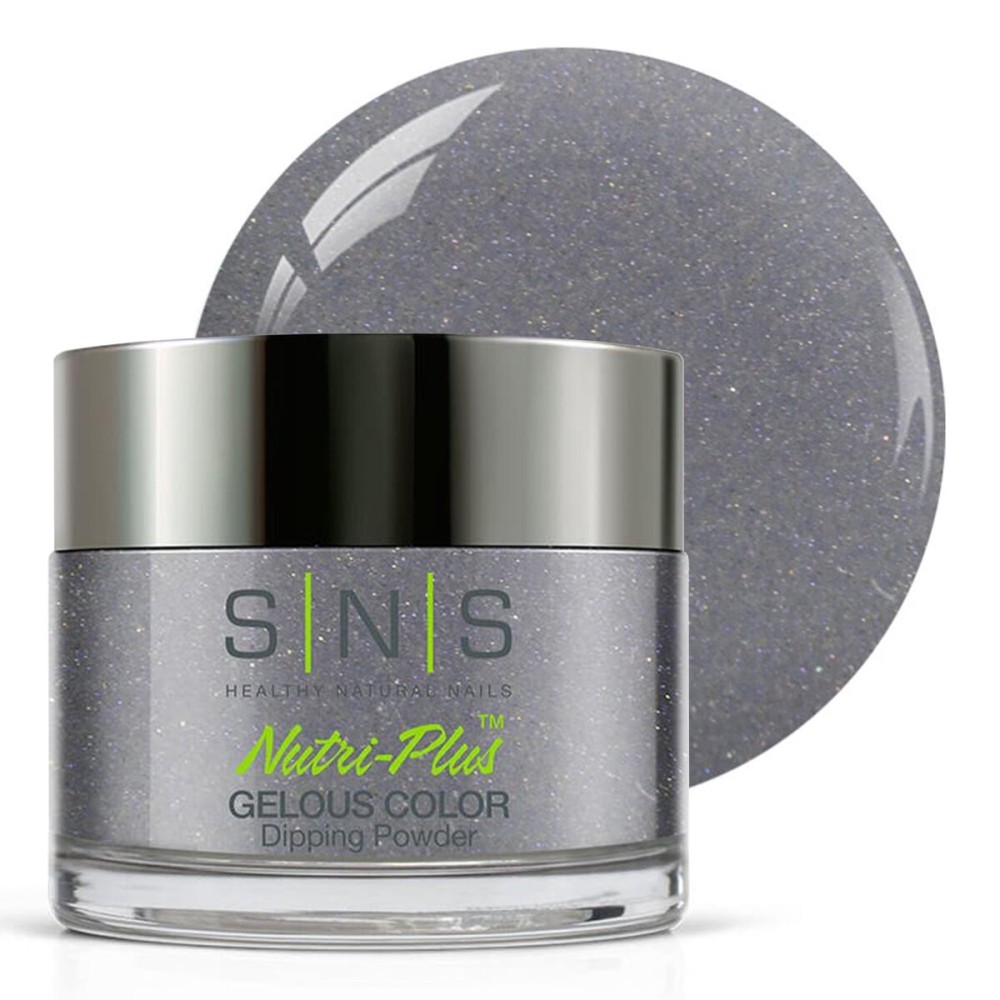 SNS Nail Dip Powder, Gelous Color Dipping Powder - Fall From Grays (Blue/Shimmer) - Long-Lasting Dip Nail Color Lasts 14 Days - Low-Odor & No UV Lamp Required - 1.5oz