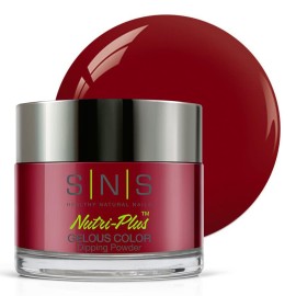 SNS Nail Dip Powder, Gelous Color Dipping Powder - First Kiss (Red, Wine/Burgundy, Cranberry, Cream) - Long-Lasting Dip Nail Color Lasts 14 Days - Low-Odor & No UV Lamp Required - 1.5oz
