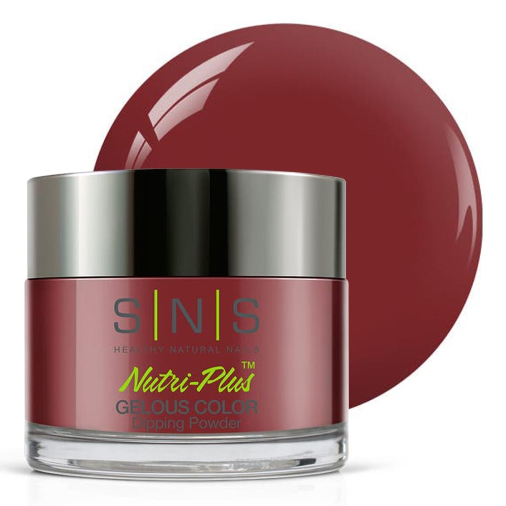 SNS Nail Dip Powder, Gelous Color Dipping Powder - She\'s Pampered (Red, Wine/Burgundy, Cranberry, Cream) - Long-Lasting Dip Nail Color Lasts 14 Days - Low-Odor & No UV Lamp Required - 1.5oz