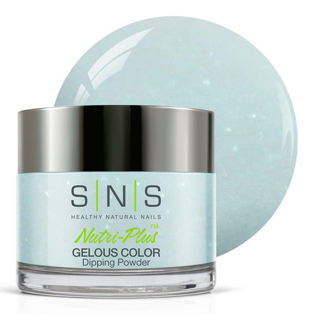 SNS Nail Dip Powder, Gelous Color Dipping Powder - Blue Ice Cryin\' In The Rain (Gray/Baby Blue, Shimmer) - Long-Lasting Dip Nail Color Lasts 14 Days - Low-Odor & No UV Lamp Required - 1.5oz