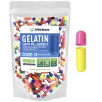 XPRS Nutra Size 3 Empty Capsules - 500 Count Empty Gelatin Capsules - Pills DIY Capsule Filling - Pure Bovine Pill Gel Caps Fillable Do-It-Yourself Vitamins and Supplements (Multi Color)
