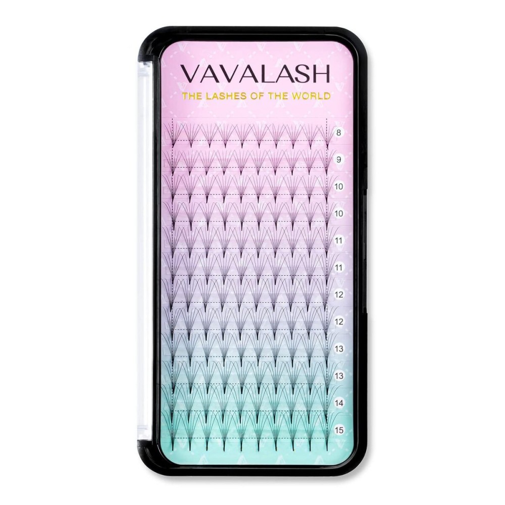 Eyelashes Extensions 3D 4D 5D 6D 8D 9D 10D Thickness 0.07/0.1 C/D Curl Eyelashes Middle Stem & Long Stem Heat Bonded Premade Fans Russian Volume Lash Extensions Supplies (Middle Stem 6D-0.07-D-11mm)