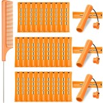 WILLBOND 36 Pieces Cold Wave Rod Hair Perm Rods Hair Rollers Perming Curlers with Steel Rat Tail Comb for Hairdressing Styling