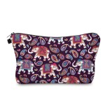 Aiphamy Cute Travel Makeup Bag Cosmetic Bag Small Pouch Gift for Women (Elephant Paisey)