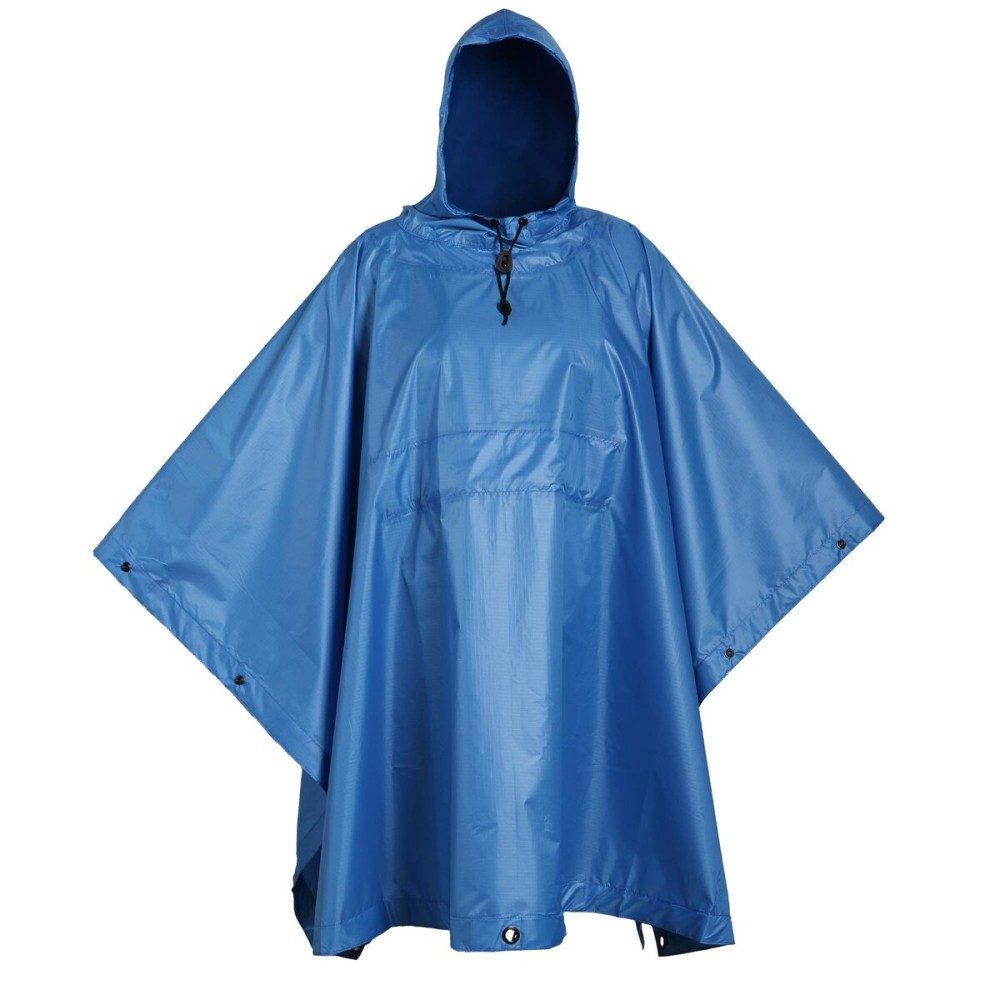 USGI Industries Military Style Poncho | Lightweight Tactical Multi Use Rip Stop Camouflage Rain Poncho | Perfect for Hiking, Hunting, Emergency Tent, Survival (Artic Blue)