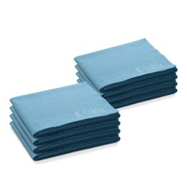 E-Cloth Glass & Polishing Cloths, Premium Microfiber Glass Cleaner, Great for Windows, Glass and Mirrors, Washable and Reusable, 100 Wash Guarantee, Alaskan Blue, 8 Pack