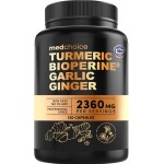 4-in-1 Turmeric and Garlic Supplements with BioPerine - 2360mg Turmeric Ginger Root Capsules with Garlic - High Potency Herbal Blend (120 ct)