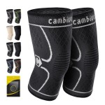 CAMBIVO 2 Pack Knee Brace, Knee Compression Sleeve for Men and Women, Knee Support for Running, Workout, Gym, Hiking, Sports (Gray,Large)