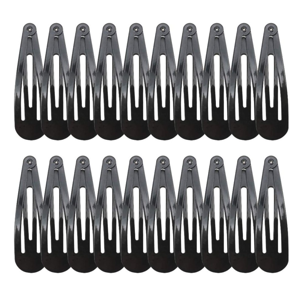 20 Pieces Black Color 2.7\'\' Big Size No Slip Metal Snap Hair Clips Women Barrettes Large Hair Pins